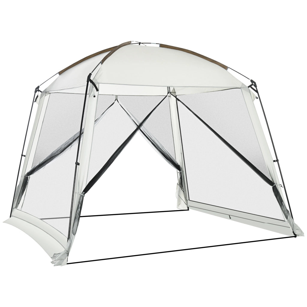 Tenda da giardino 3x3 m ¨C zephmum ¨C bianco con 4 zanzariere e 2 porte