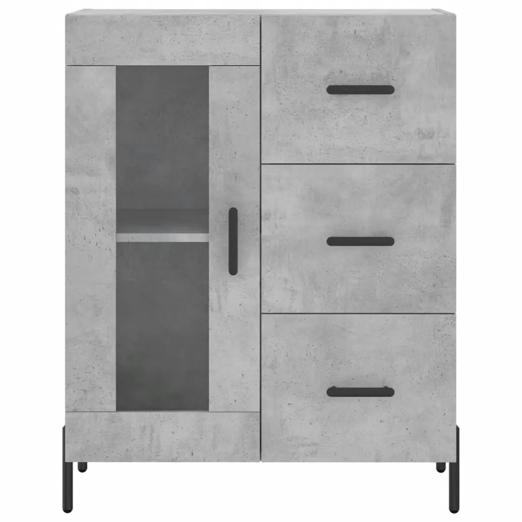 Credenza-Buffet-Armadio da cucina Grigio Cemento 69,5x34x180 cm in Legno Multistrato 865840