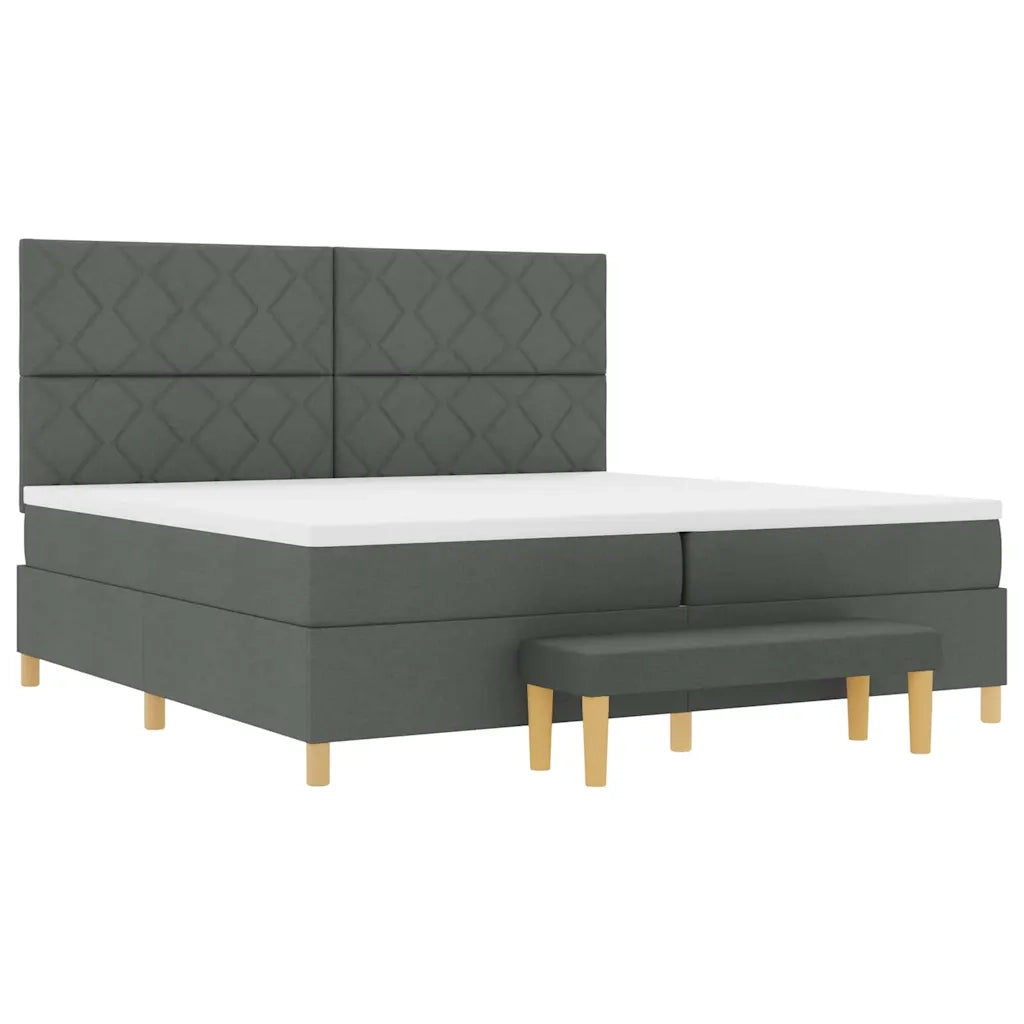 Letto a molle con materasso Grigio scuro 200 x 200 cm Tessuto 3344402