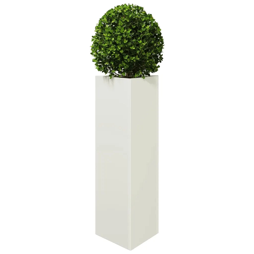 Fioriere 2 pz Bianche Triangolari 30x26x75 cm in Acciaio 851146