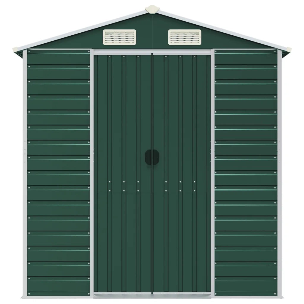 Capanno da Giardino Verde 191x980x198 cm in Acciaio Zincato