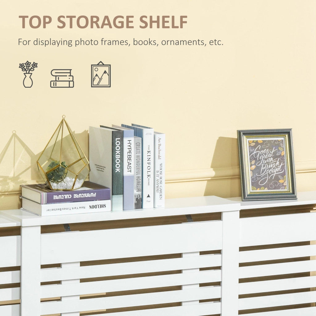 Copritermosifone Allungabile 140-202x19x82,5 cm in MDF Bianco