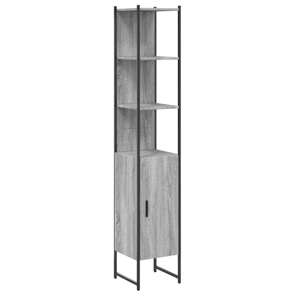 Mobile da Bagno Grigio Sonoma 33x33x185,5 cm Legno Multistratocod mxl 114081