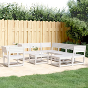Set Salotto da Giardino 8 pz in Legno Massello di Pino Bianco 3216941