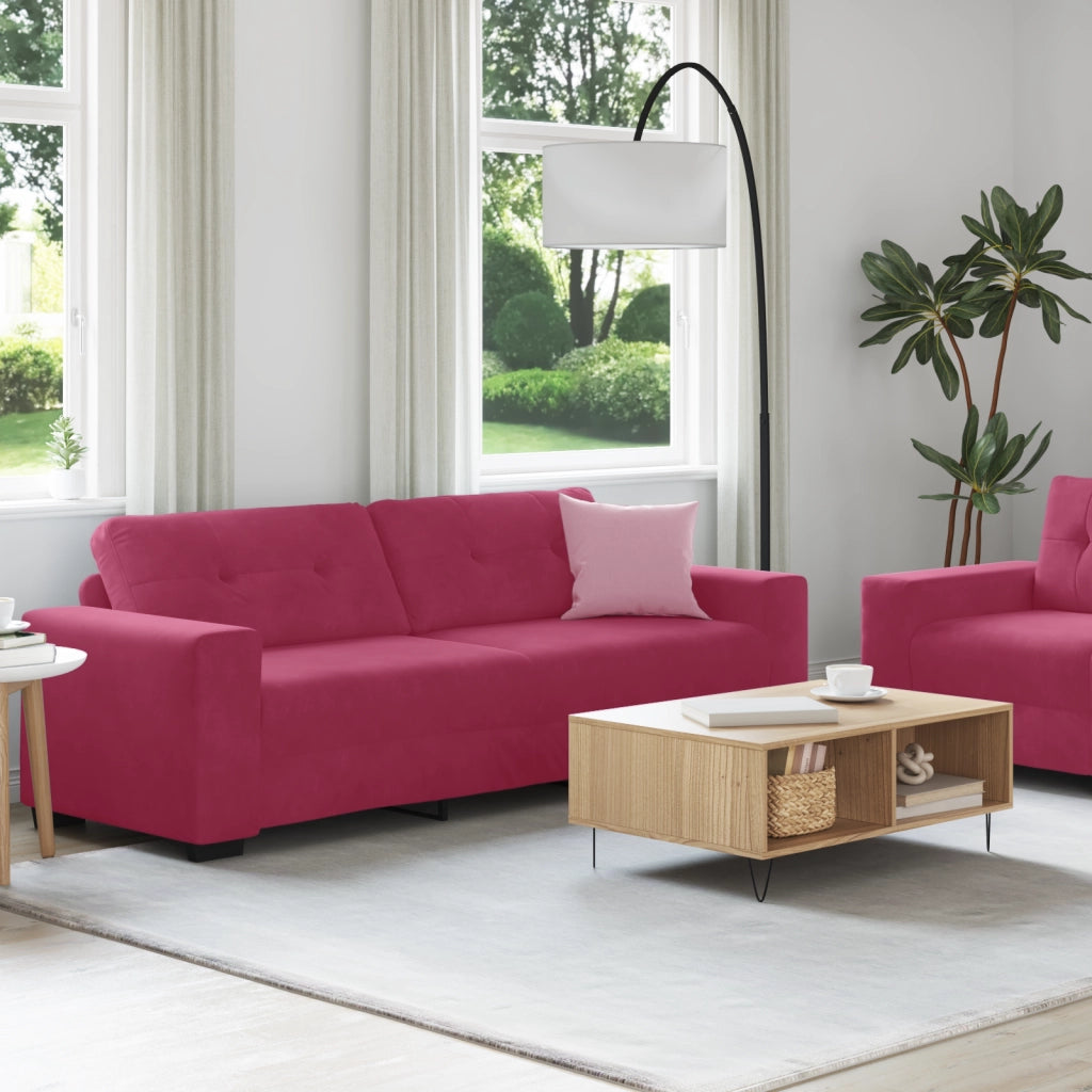 Set di divani 2 pcs Rosso vino 221 x 78 x 80 cm Velluto 3324725