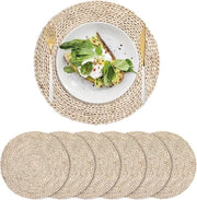Tavoli placemats in tessuto di cotone - Rotang naturale - 6 pezzi - 35 cm - Per tavola da pranzo o salotto