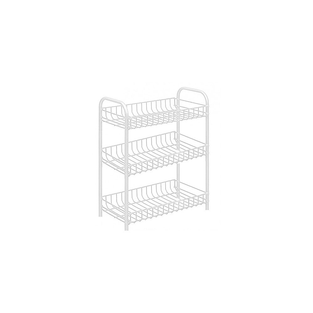Trade Shop - Carrello Portaoggetti Porta Oggetti 3 Ripiani Bianco 308 Per Cucina Bagno -