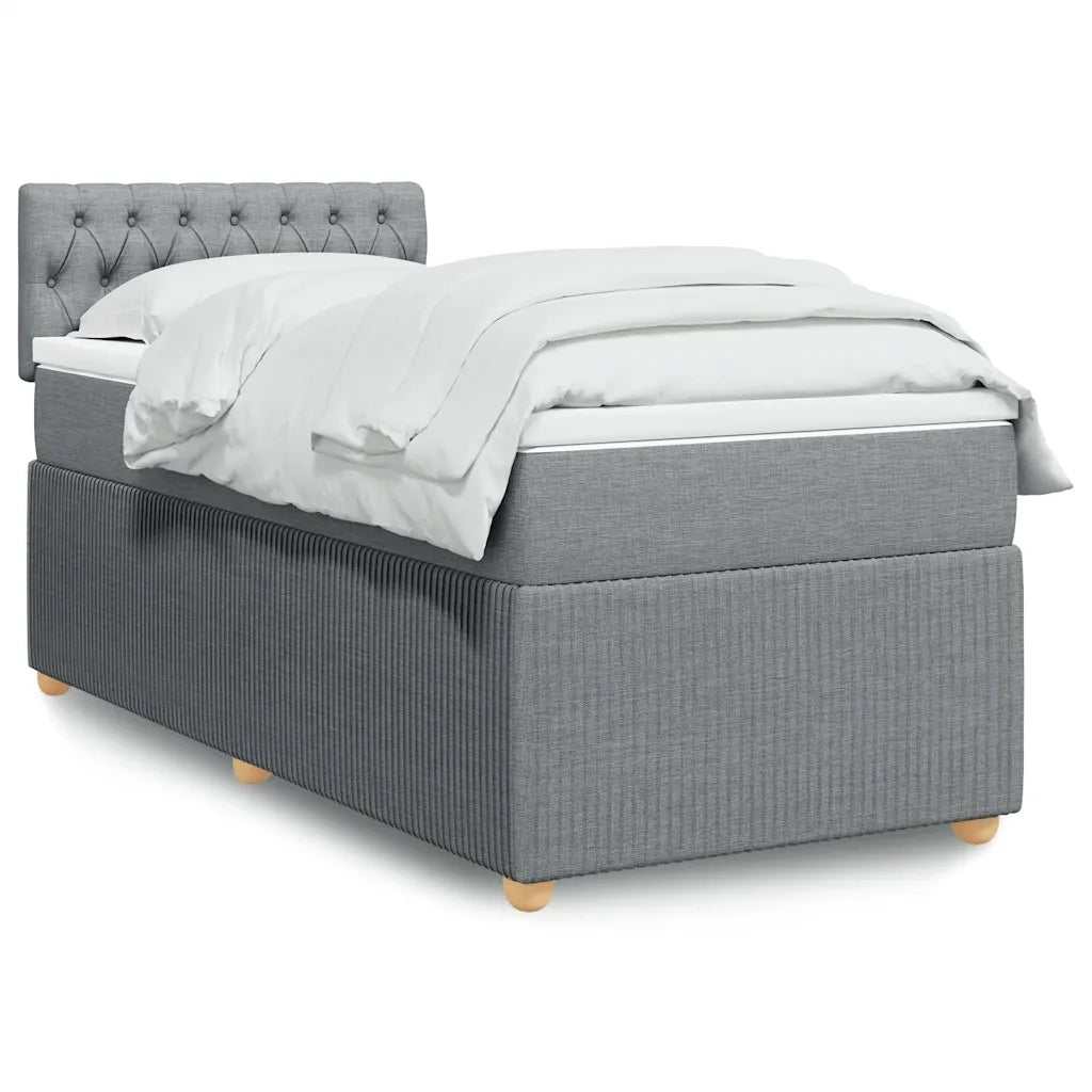 Giroletto a Molle con Materasso Grigio Chiaro 90x190 cm Tessuto 3289618