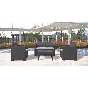 C SET 4 PZ SALOTTO C/DIVANO 2P GRAFITE NATUR DUO