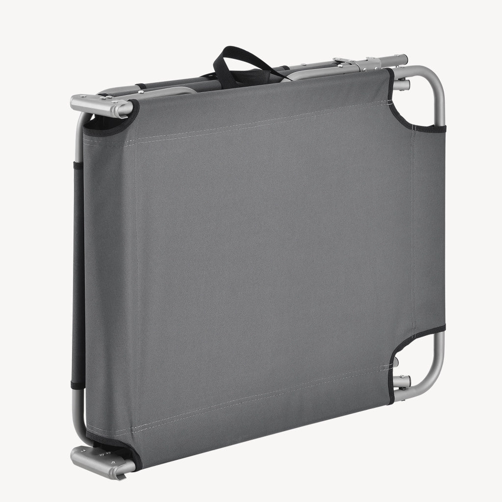 Lettino Prendisole Carcao con Schienale Reclinabile Sdraio Mare Portatile - Grigio Scuro casa.pro