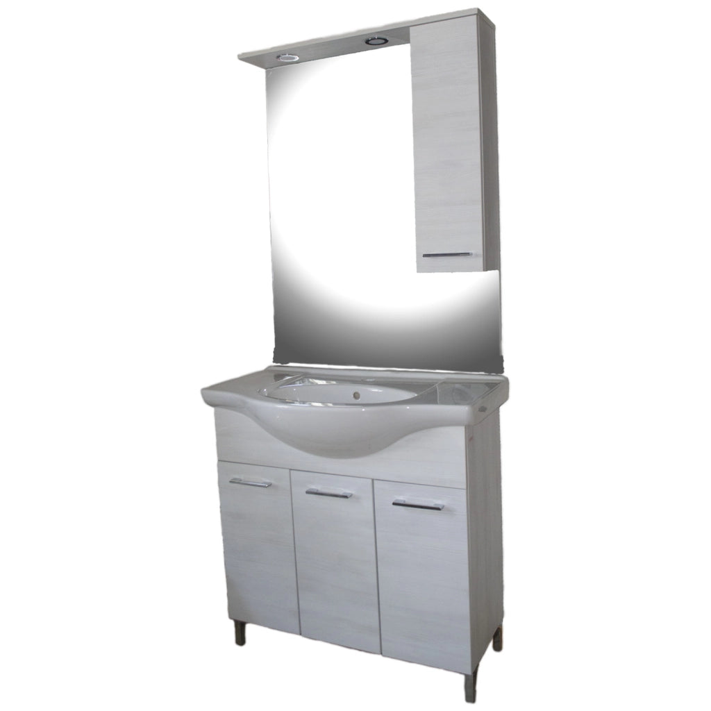 MOBILE BAGNO ROVERE BIANCO 3 ANTE 85 CM