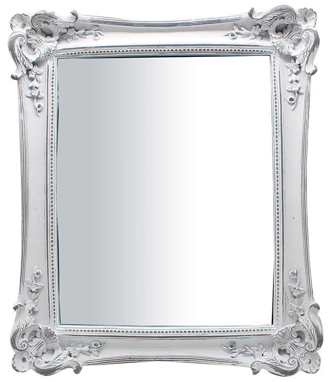 Biscottini Specchiera verticale/orizzontale da appoggio e da appendere L27,5xPR3,5xH32,5 cm finitura bianco anticato.