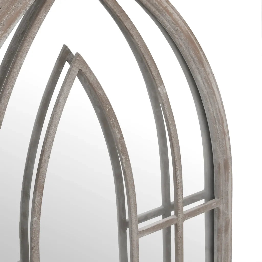 Specchio da Giardino-Specchio Decorativo-Specchio Esterno Sabbia 100x45 cm in Ferro per Uso Esterno 675636
