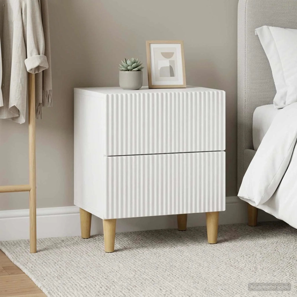 Armadio da Notte 2 pz Bianco Lucido 43 x 34,5 x 48 cm 894534