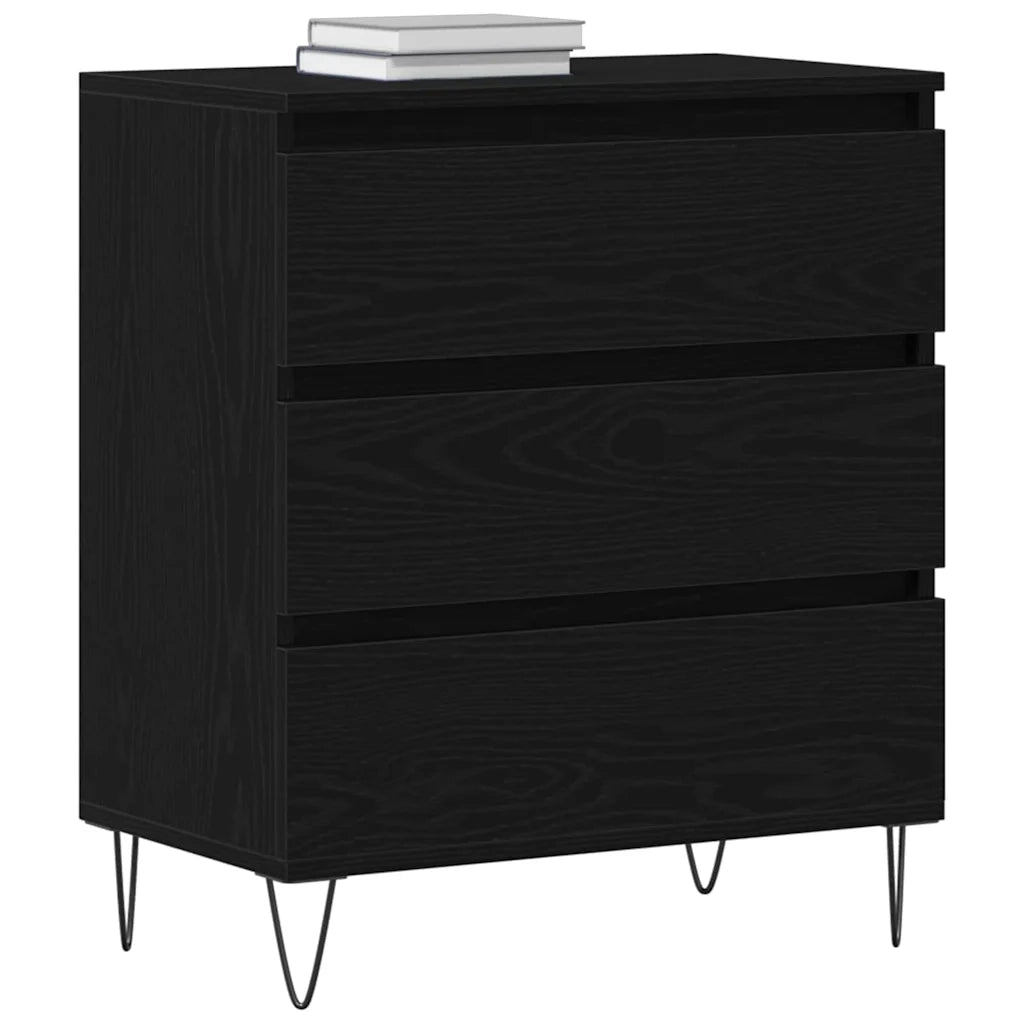 Credenza Rovere Nero 60 x 35 x 70 cm Legno multistrato 863497