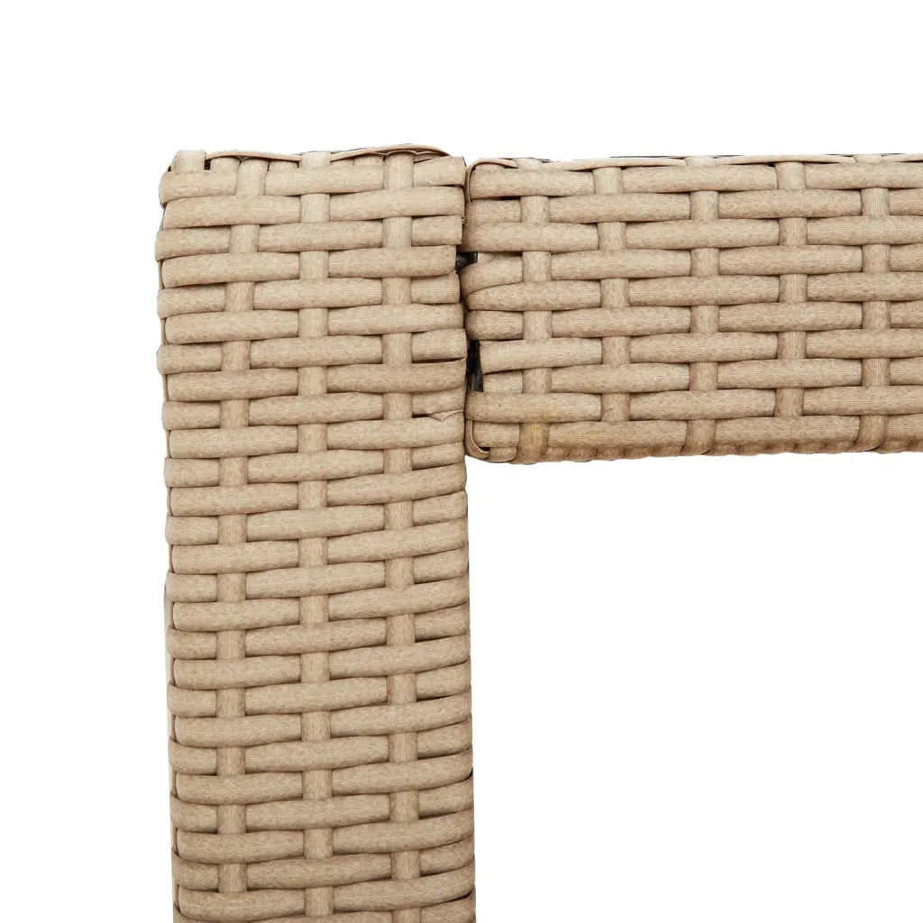 Tavolino da Giardino-Tavolo da Esterno-Tavolino da Patio Piano Legno Beige 100x40x75 cm Polyrattan