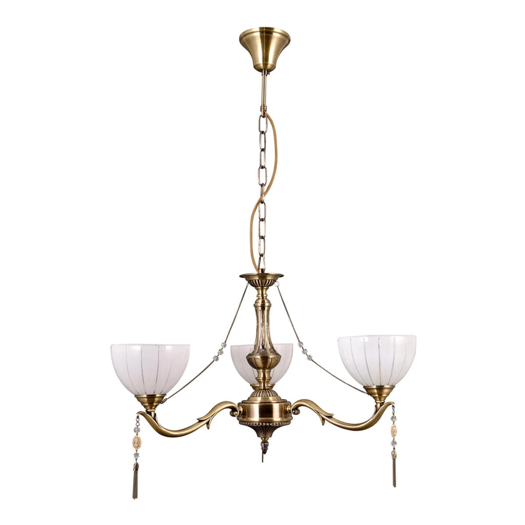 Italux Baxio plafoniera 3 luci E27 55 cm oro/bianco