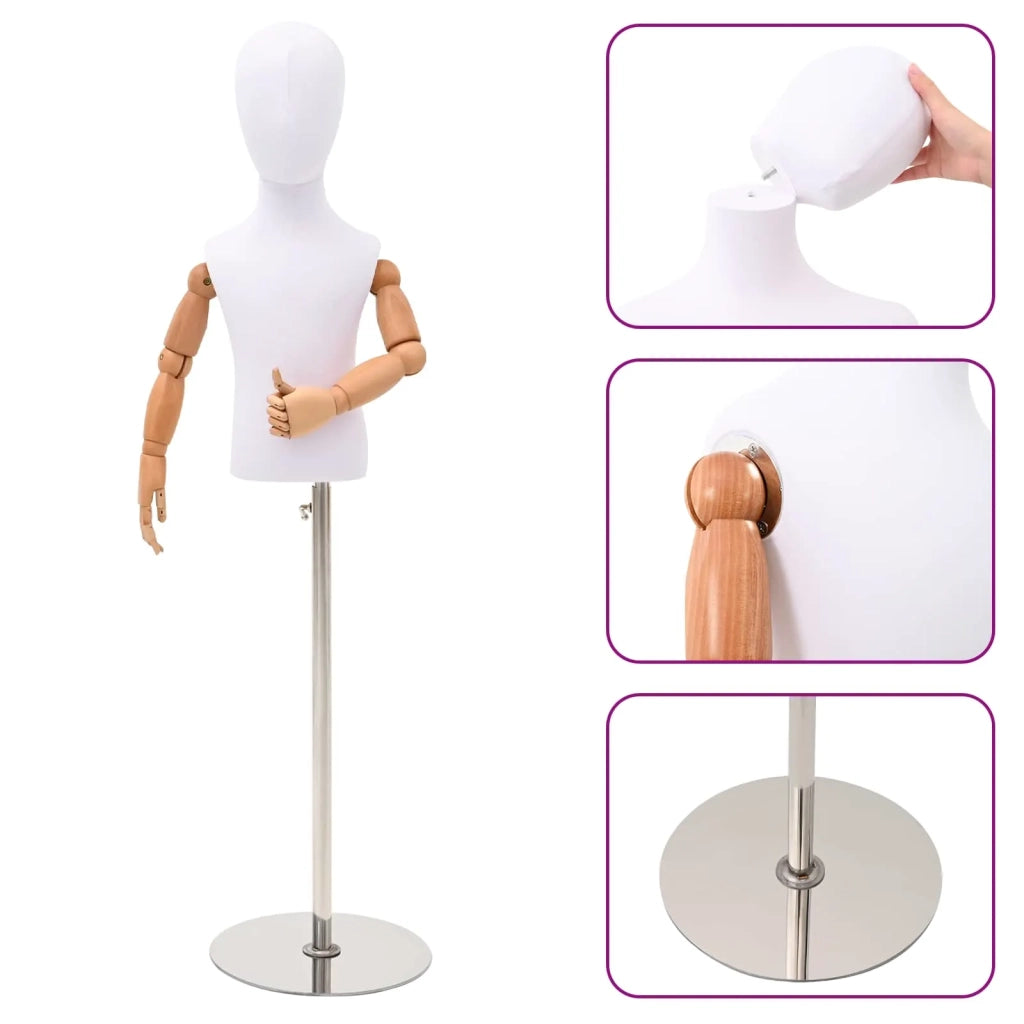 Manichino Regolabile 120-157 cm con Base Unisex PP Bianco 42041711