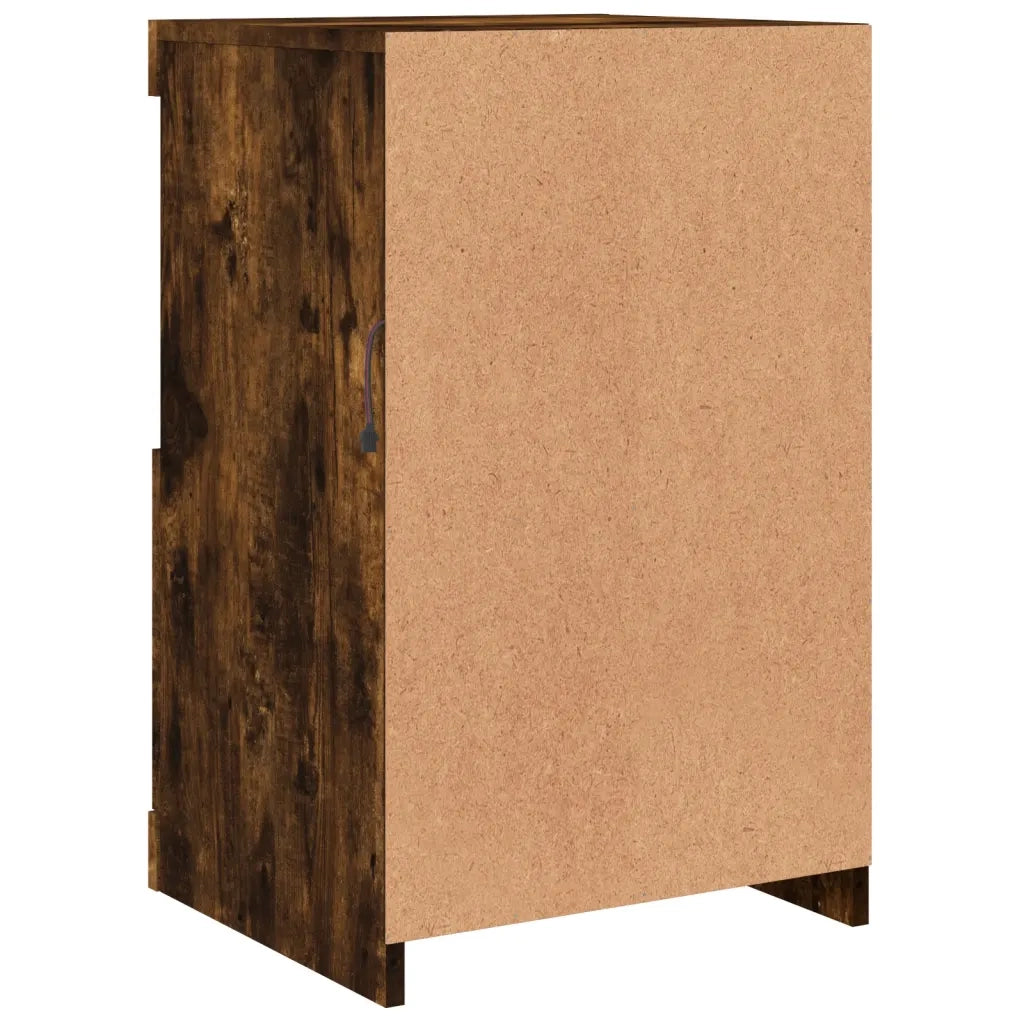 Armadietti con Luci LED 2pz Rovere Fumo in Legno Multistrato 836639