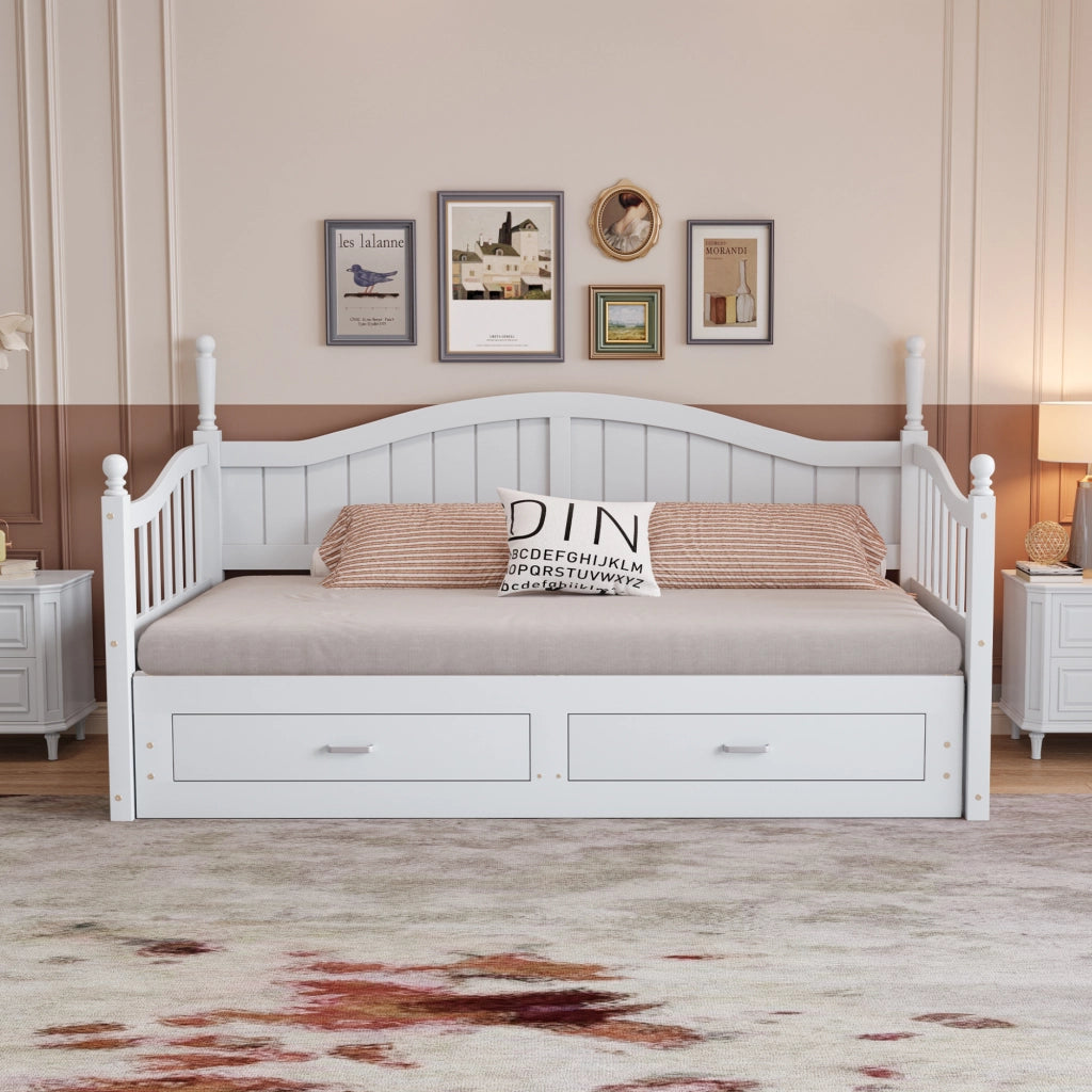 DIVANO LETTO Estraibile 90/180x190 cm Legno Bianco