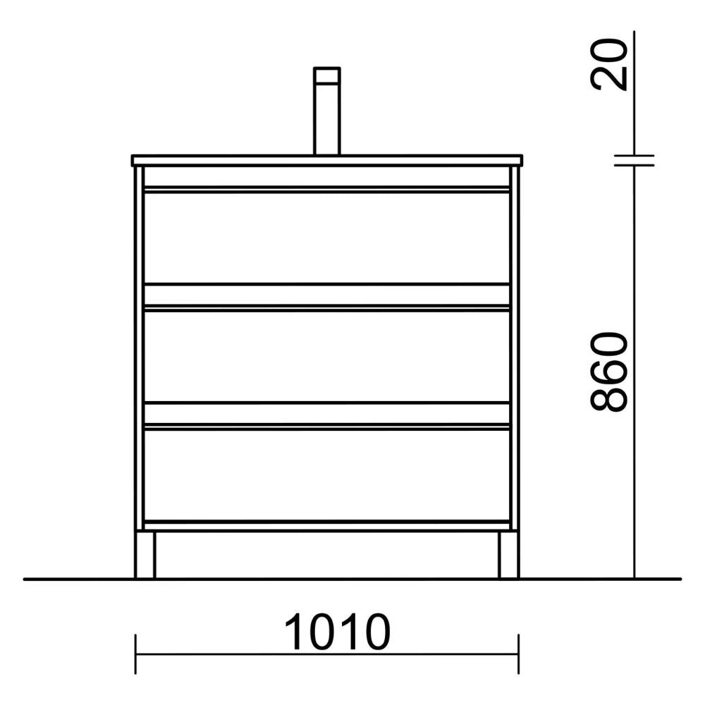Mobile bagno rovere ostippo 3 cassetti 100x45x86h Geco100