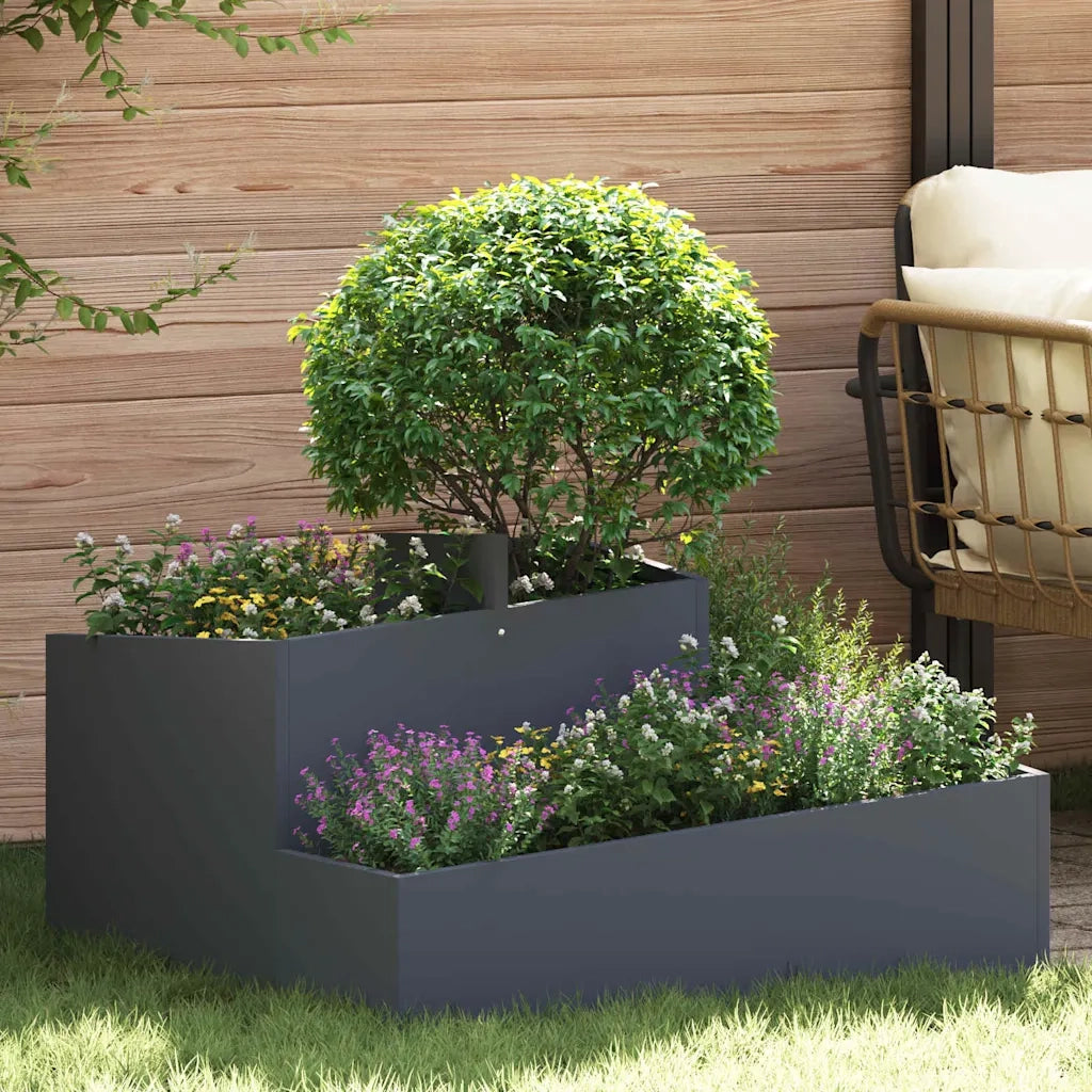 Vaso da giardino Antracite 80 x 80 x 50 cm 873580