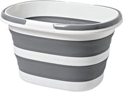Emme 16L Opvougbile - Bagno d'Acqua Multifunzionale Spazievendente per Casa e Campeggio - Leggero e Portatile (Grigio, Inclinabile)