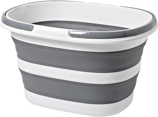 Emme 16L Opvougbile - Bagno d'Acqua Multifunzionale Spazievendente per Casa e Campeggio - Leggero e Portatile (Grigio, Inclinabile)
