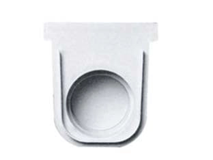 TAPPO IN POLIPROPILENE PER CANALETTA CM.50 COLORE GRIGIO- - cm.13x14h. - ø cm.7,5-9 - 2 pezzi