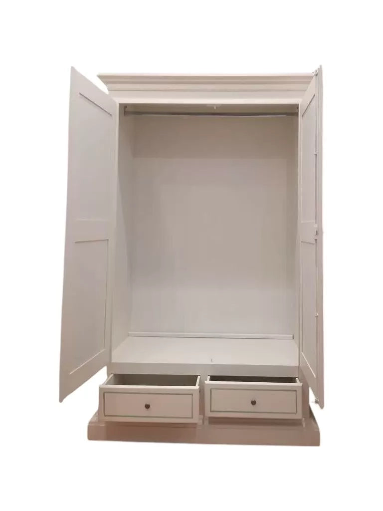 Armadio 2 porte legno shabby avorio 125x61x200 - Mobili 2G