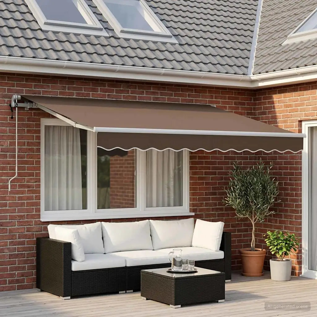 Tenda Retrattile Tortora 3 x 2 m Tessuto 3425684