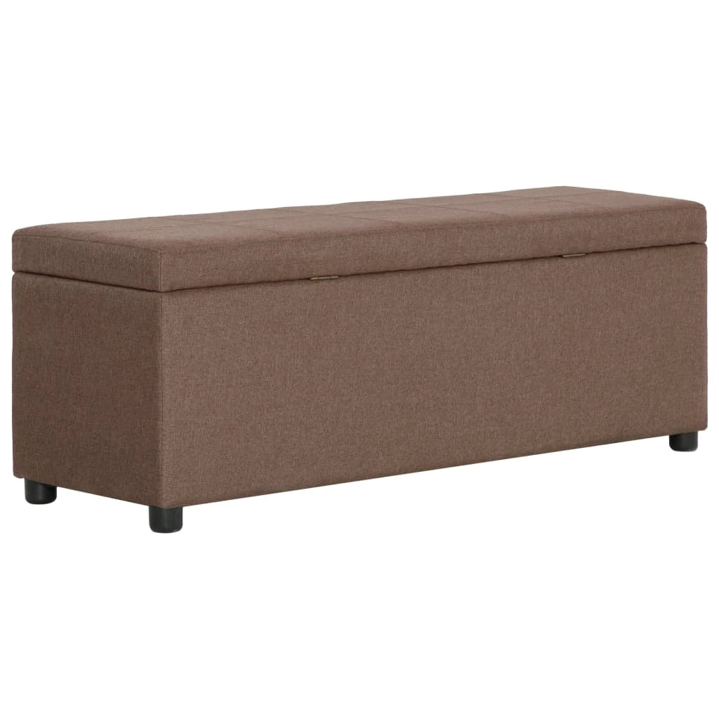 Panca con vano contenitore 116 cm poliestere marrone 02_0010893
