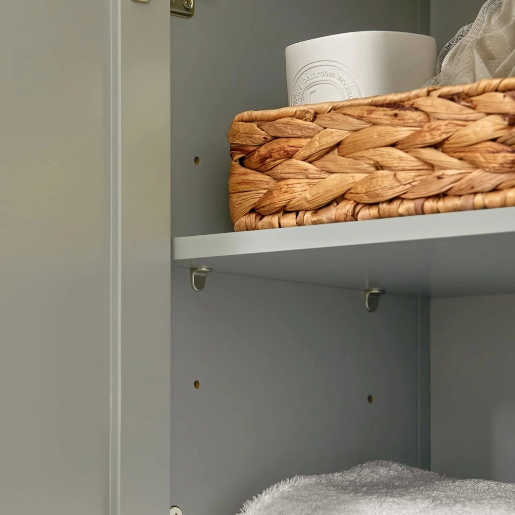 Mobiletto alto per bagno Mobile a colonna bagno salvaspazio con 3 scomparti a giorno e1 anta 39x30x169cm BZR68-HG
