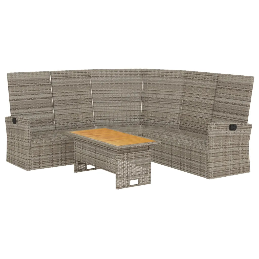 Set di Divani da Giardino 2 pz con Cuscini in Polyrattan Grigio 362176
