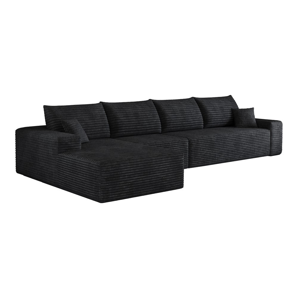 Divano angolare chaise longue ¨C Minimal ¨C nero tessuto 340cm