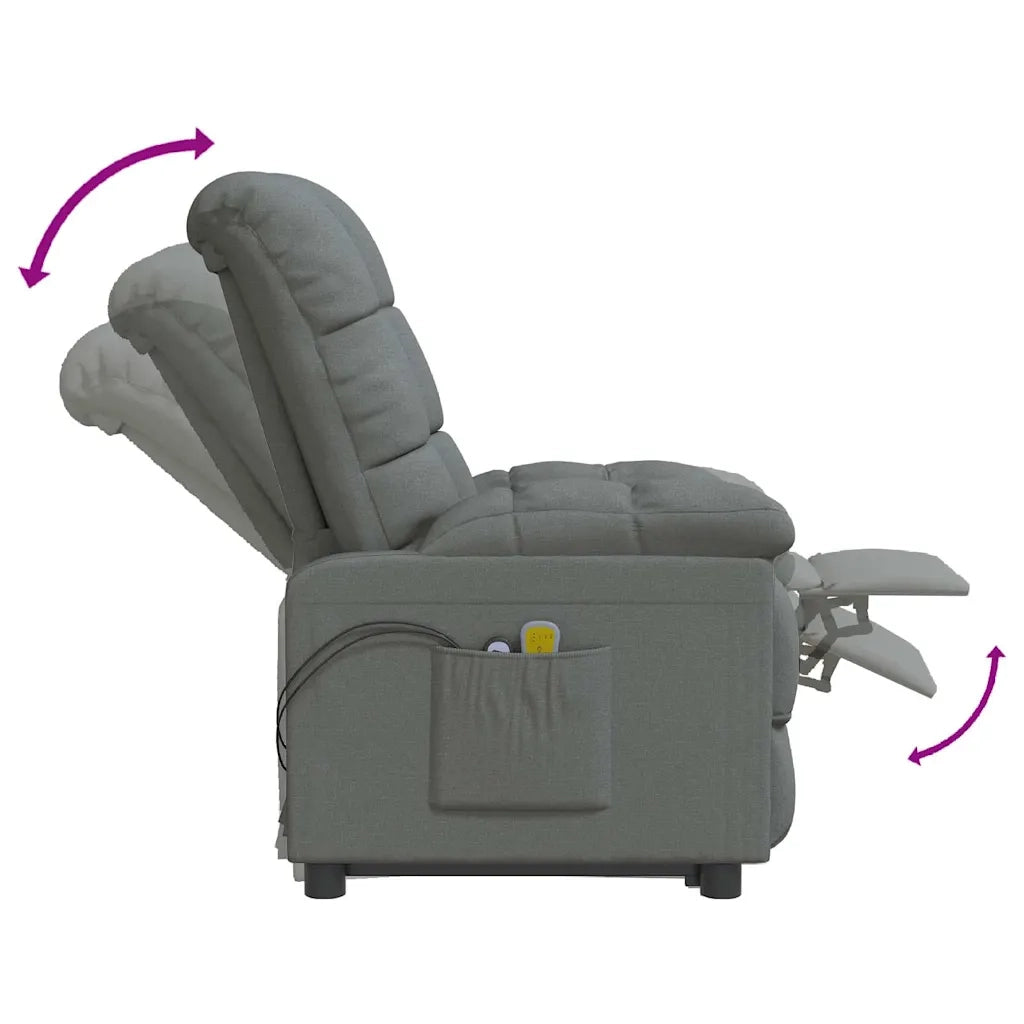 Poltrona Elettrica Massaggiante Grigio Scuro in Tessuto cod mxl 32284
