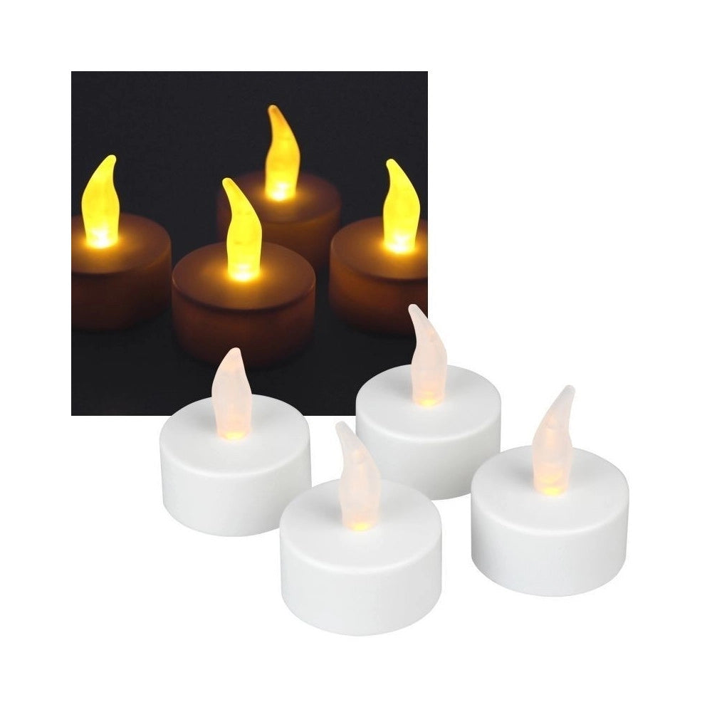 Trade Shop - Set 20 Candele Fiamma Lumini Led Decorative A Batteria Votivi Luce Bianco Caldo -