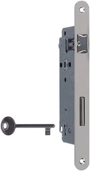 Serratura patent per porta scorrevole 50x8 mm cromo satinato