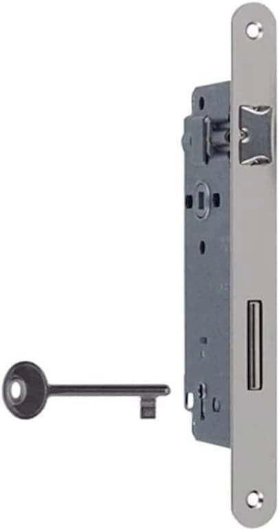 Serratura patent per porta scorrevole 50x8 mm cromo satinato