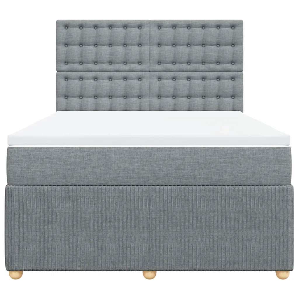 Giroletto a Molle con Materasso Grigio Chiaro 140x200cm Tessuto