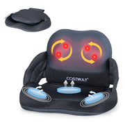 Massaggiatore riscaldamento cuscino sedile pieghevole shiatsu lombare fianchi impastamento, Massaggiatore compressione aria 3 livelli vibrazione sedia casa ufficio