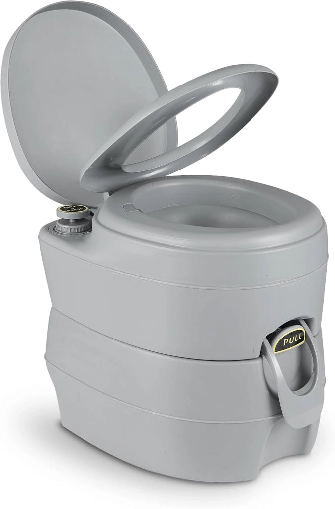 20L Toilette Portatile con Serbatoio d'Acqua Rimovibile a Maniglia, WC Chimico Comodo per Campeggio, Water Portatile per Adulti e Anziani, Supporto Carico 150kg, 45 x 40 x 42 cm