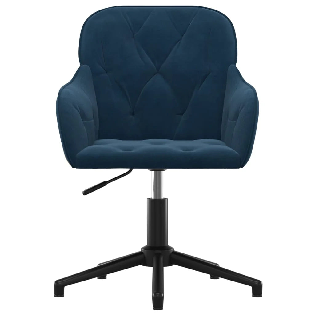 Sedia girevole/poltrona/seduta per ufficio/studio in velluto blu 02_0024091