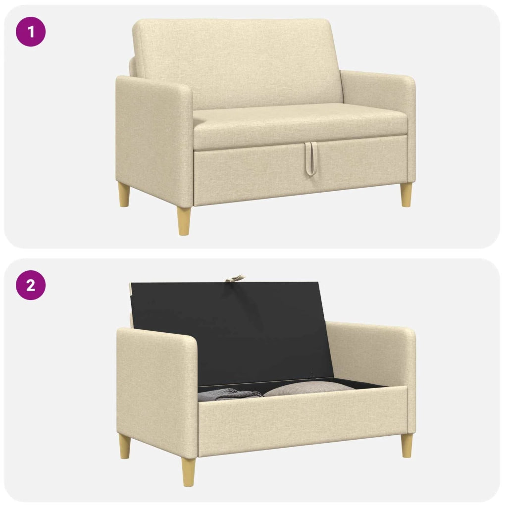Divano con Storage Crema 122 x 78 x 87 cm Poliestere 42036898