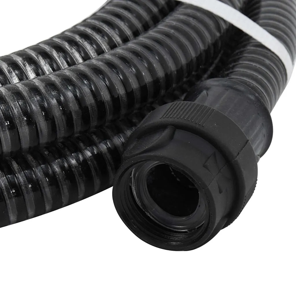 Tubo di Aspirazione con Raccordi in Ottone Nero 1" 7 m in PVC CFW6328539