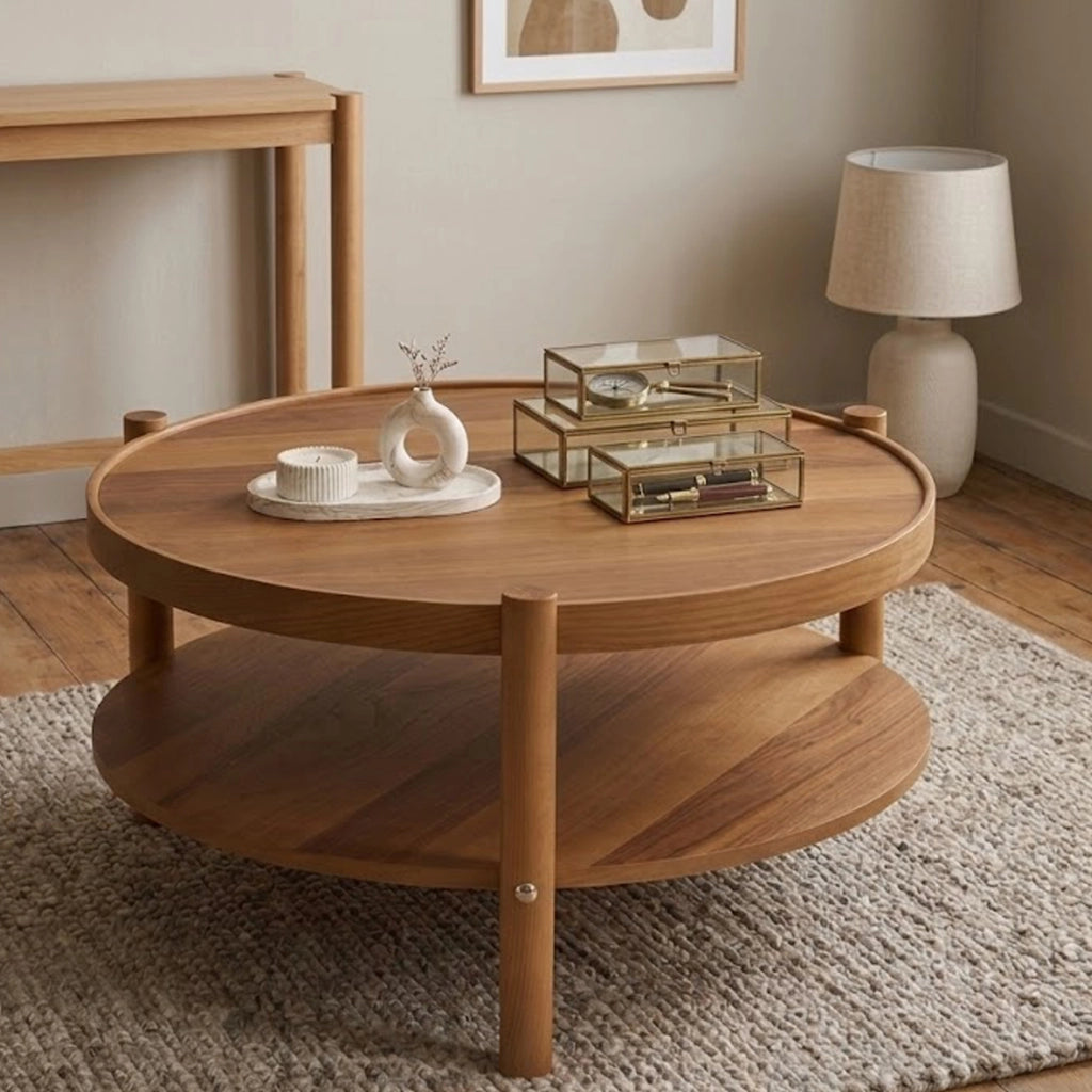 Gildone, Tavolino da Salotto un Vano, 80x80x48h cm Marrone Noce