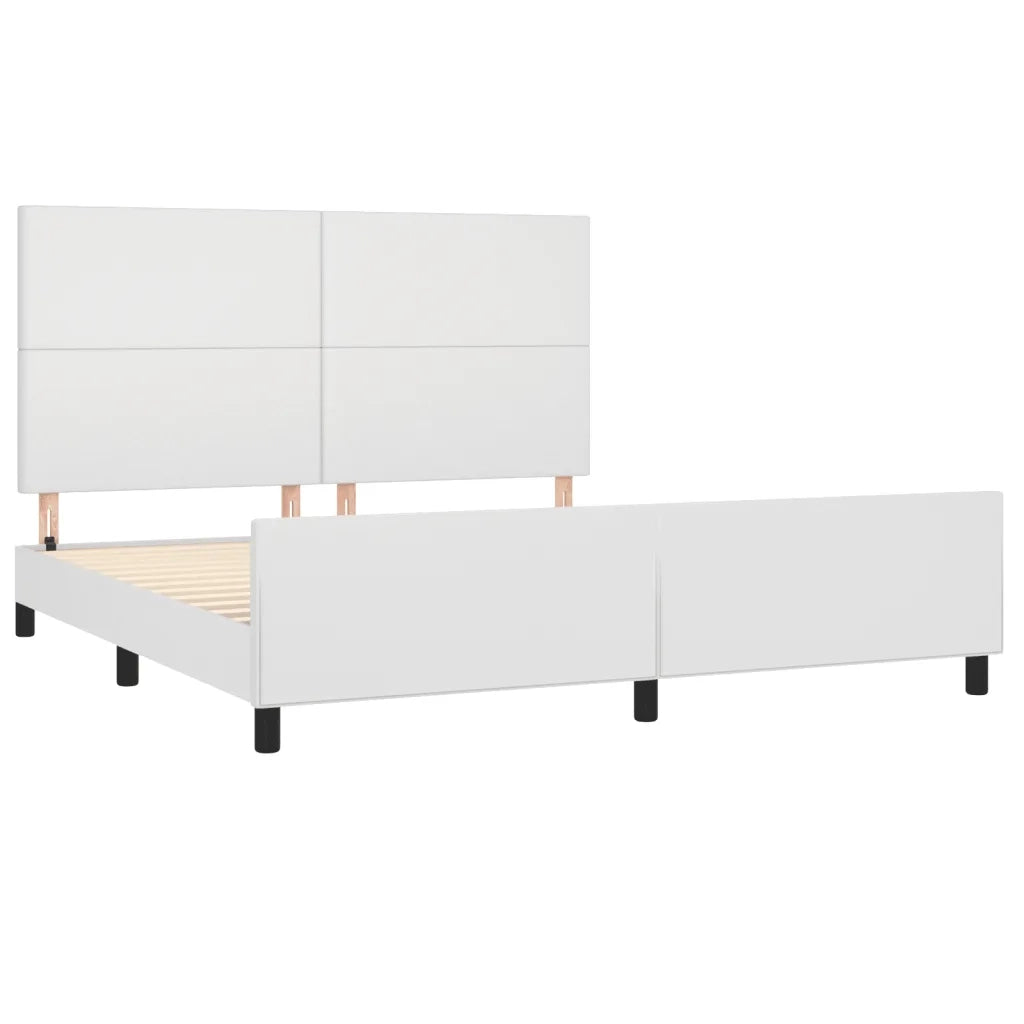 Giroletto con Testiera Bianco 160x200 cm in Similpelle cod mxl 64068
