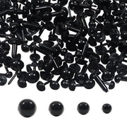 Popcornerecipienti in plastica 1000 pezzi - Nero - 3 mm/4 mm/5 mm/6 mm - Occhioni di sicurezza - Ideali per progetti di fai da te - Occhioni di sicurezza