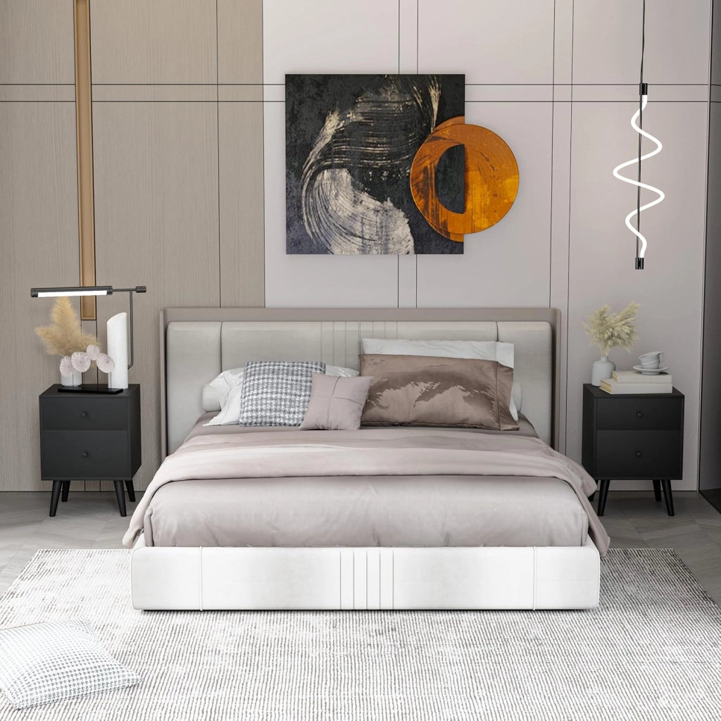 Comodino con 2 cassetti, tavolino con gambe in legno di gomma, comodino per soggiorno, camera da letto, 45×39,5x61,5cm