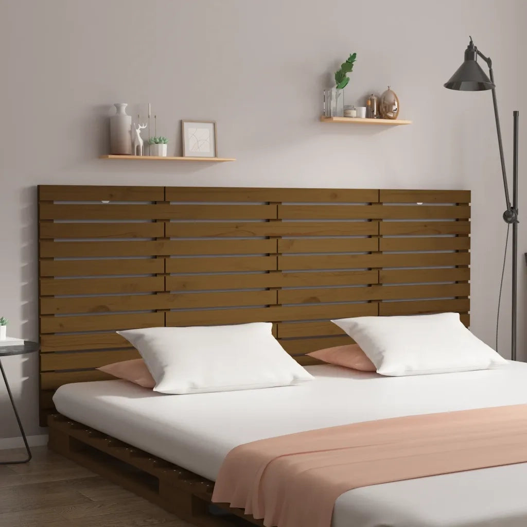 Testiera da Parete Miele 156x3x91,5cm in Legno Massello di Pinocod mxl 130291